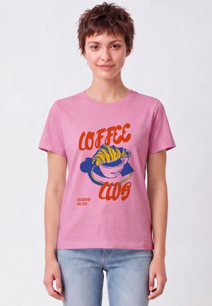 watapparel, COFFEE CLUB - T-shirt imprimé - bubble pink