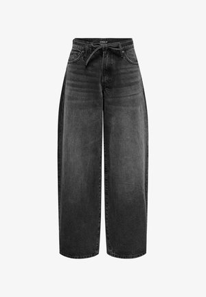 ONLY MIT WEITEM BEIN ONLGIANNA MITTLERE TAILLE BALLON SCHNITT - Jeans Straight Leg - washed black