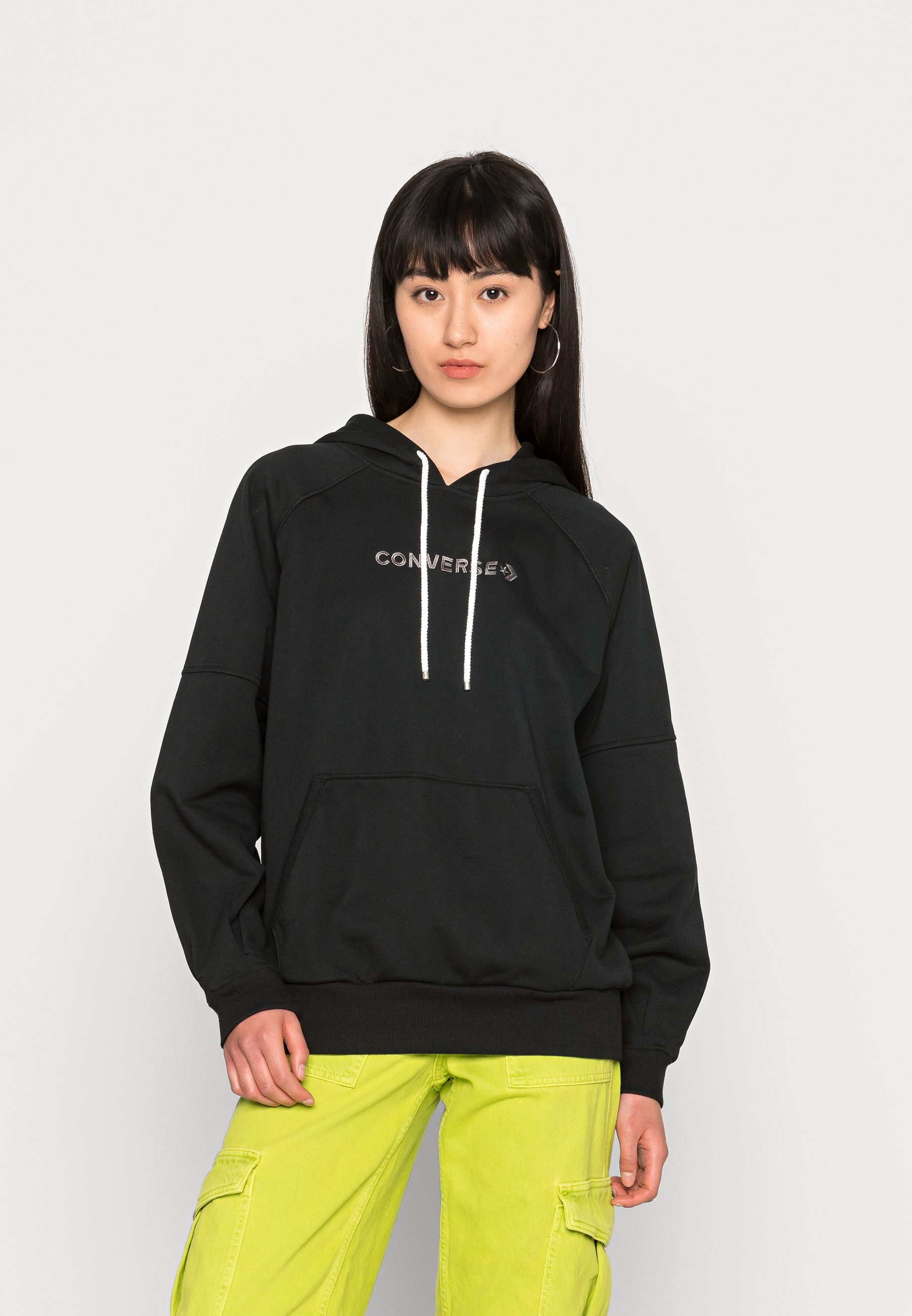 Converse OVERSIZED STITCHED HOODIE - Sudadera - black/negro - Zalando.es