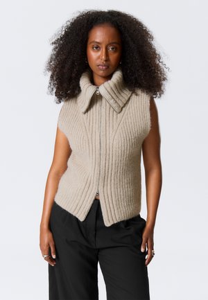 KNITTED ZIP - Liemenė - beige