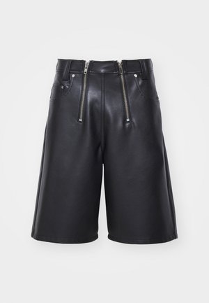 WIDE LEG WITH DOUBLE ZIP - Shortsit - black