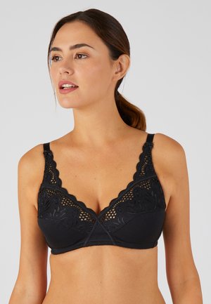 SOUTIEN CROISÉ GRAND MAINTIEN EFFET GUIPURE - Soutien-gorge à armatures - Black