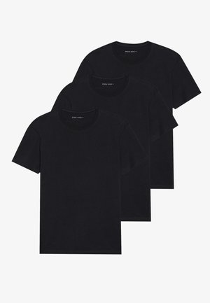Pier One 3 PACK - Basic T-shirt - black