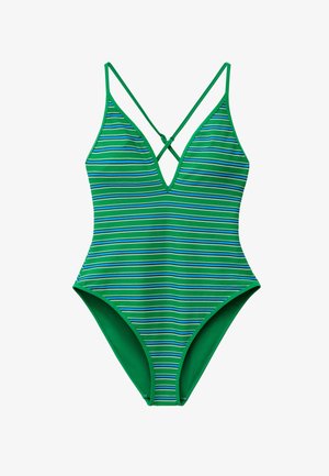 & OTHER STORIES, & OTHER STORIES CROSS-BACK V-NECK SWIMSUIT - Badeanzug - green