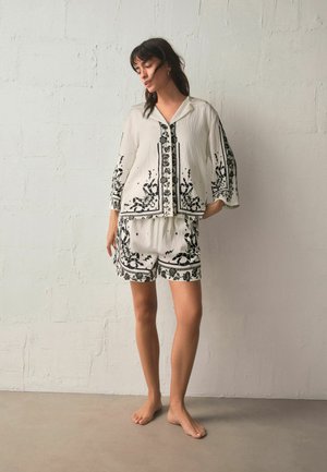 Rockett St George, REGULAR FIT - BORDER PRINT SHORTS . - Shortsit - ecru white