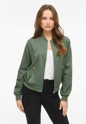 Športna jopa s kapuco na zadrgo - duck green