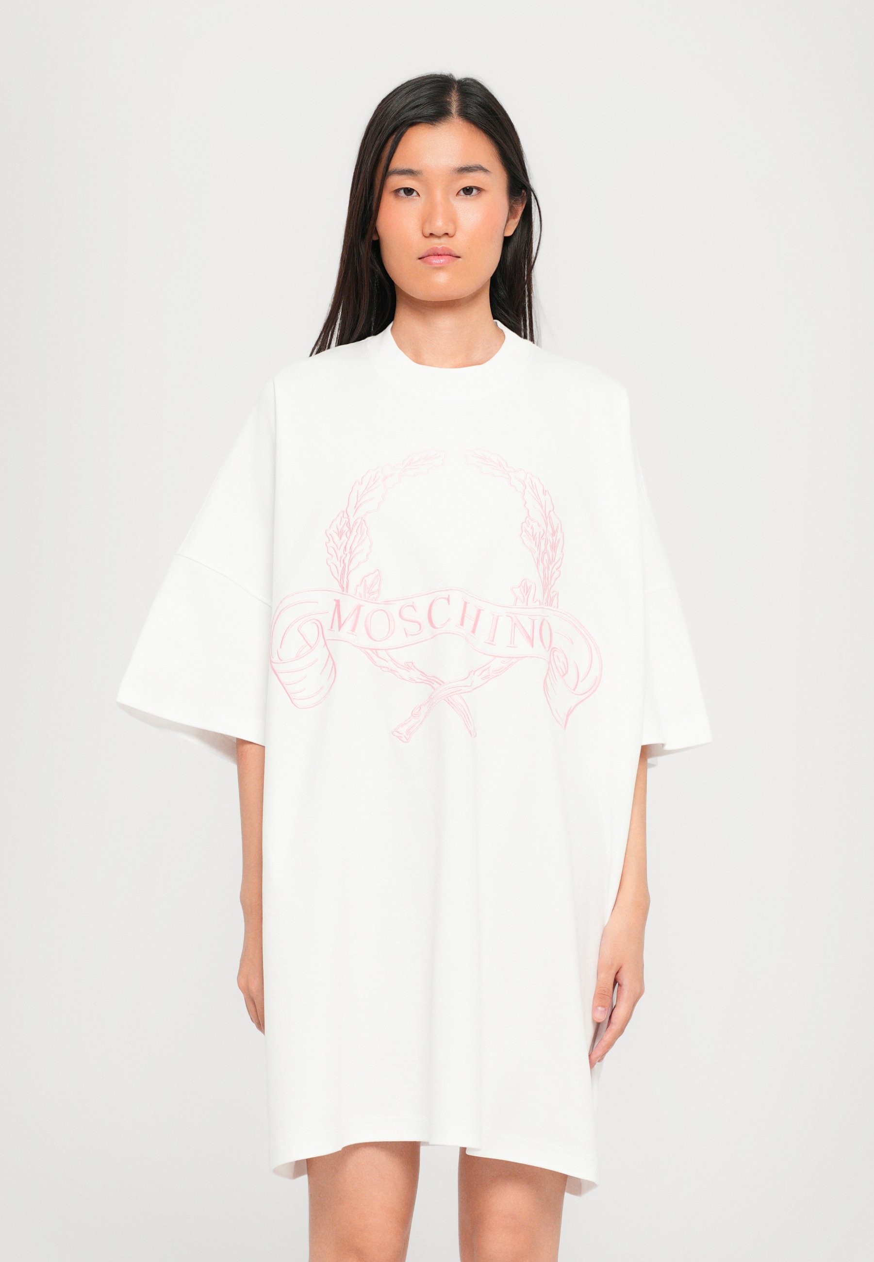 MOSCHINO INTERLOCK DRESS - Jersey dress - white - Zalando.co.uk