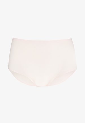 Beige női hipster bugyi sima anyagból, varrat nélküli kivitelben, puha gumit ellez a kényelemért. Nincsenek látható minták.