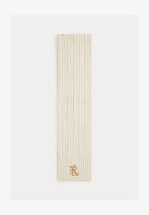 Lauren Ralph Lauren, EMBROIDERED-LOGO CABLE-KNIT SCARF - Шал - cream