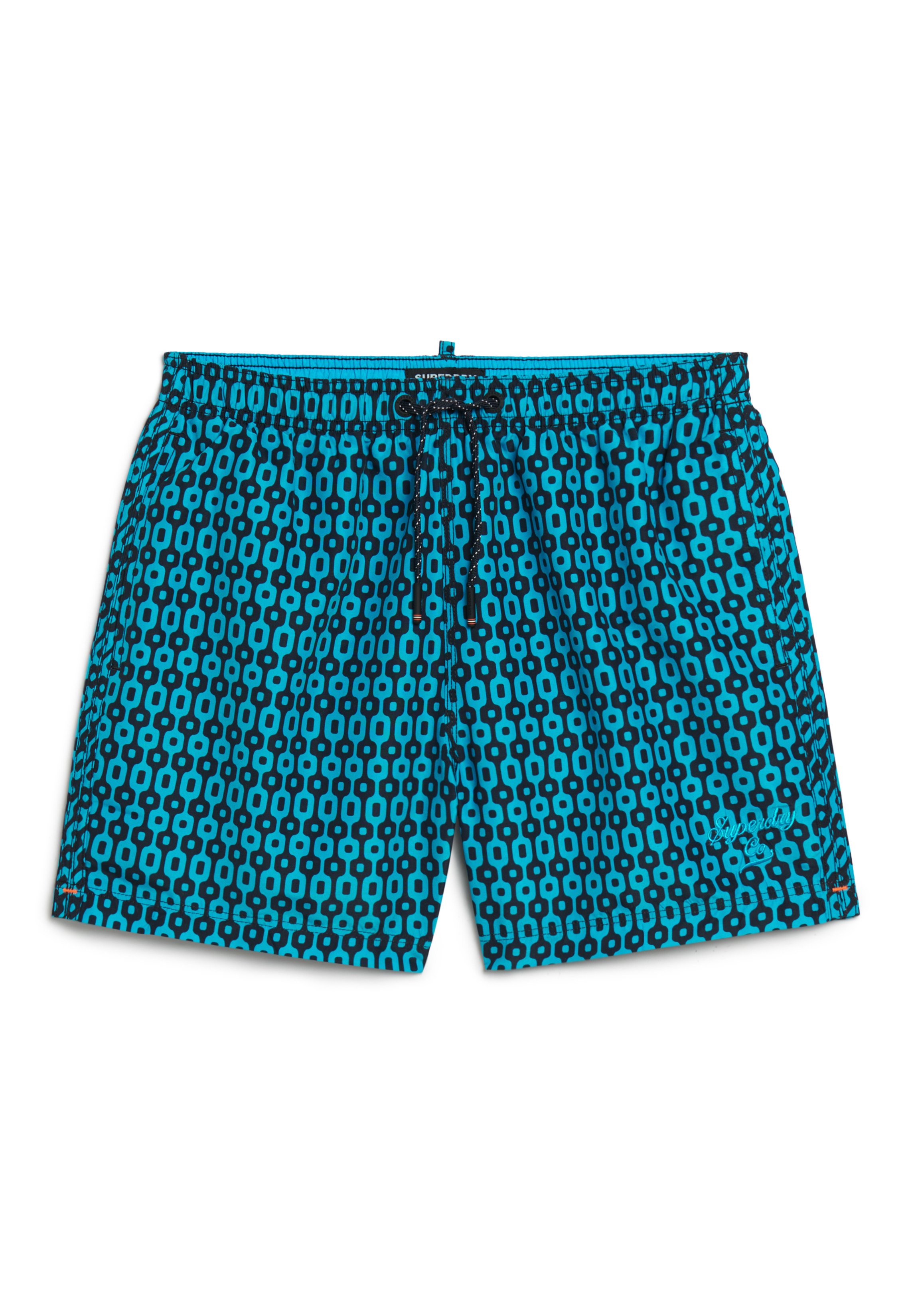 Superdry Herren Badehose 'Navy Shape Tile Print', XXL – Stylische Swimshorts Für Strand & Pool