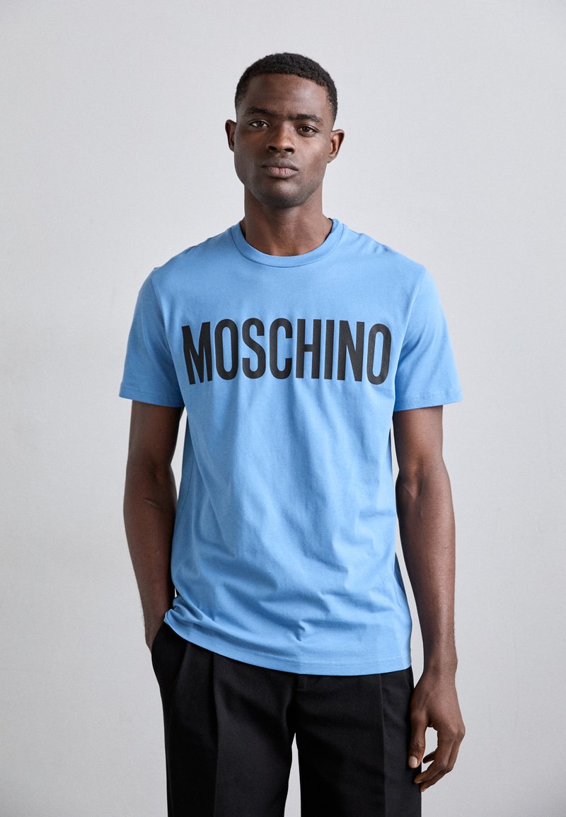 MOSCHINO Marškinėliai su spaudiniu - fantasia azzurro