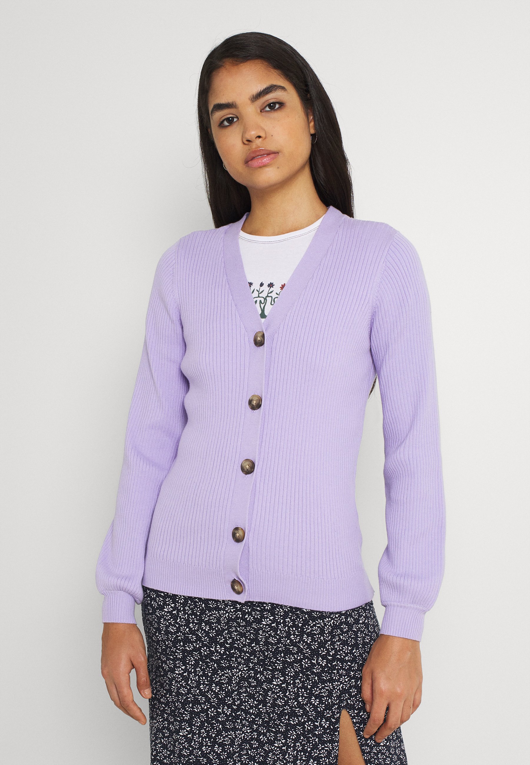 lilac button cardigan