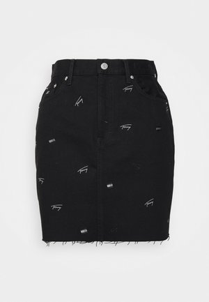 MOM SKIRT - Minigonna - denim black