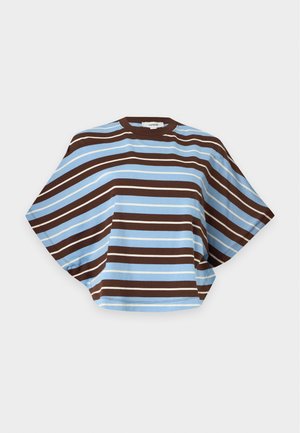 Topshop, TSFRIDA BOXY CROPPED - Μπλούζα - alaskan blue/chocolate