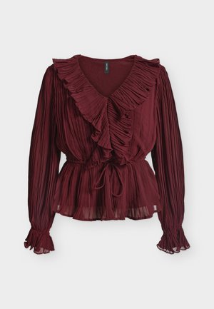 Vero Moda, VMDORA FRILL PLEAT NOOS - Bluse - windsor wine