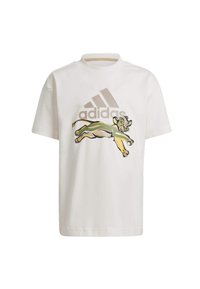 adidas Sportswear DISNEY LION KING - T-shirt con stampa - chalk white   wonde beige   semi spark