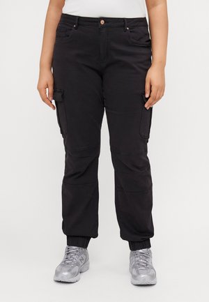 Cargohose - black denim