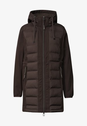 Street One, SOFTSHELMANTEL MIT KAPUZE UND STEPPDETAILS - Halflange jas - auburn brown