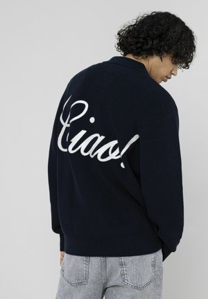 ZIPPÉ BRODER DEVANT/DOS - Gilet - bleu foncé