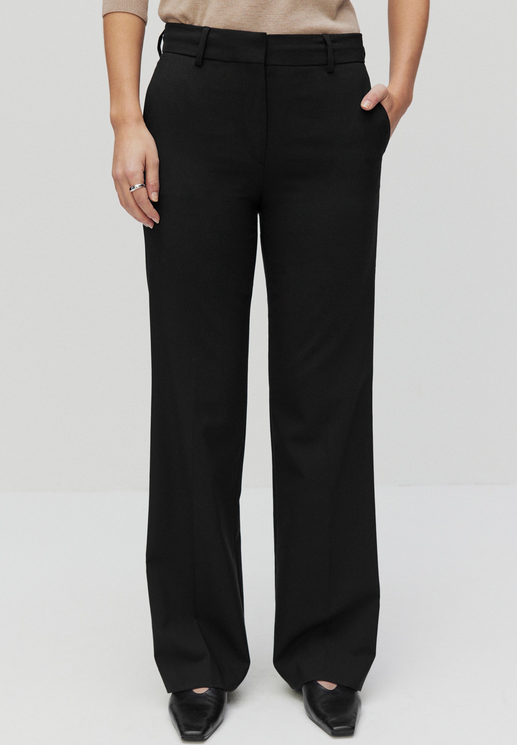 STOCKH LM KAREN PREMIUM STRAIGHT FIT - Trousers - black - Zalando