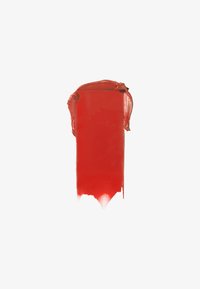 Campione di vernice rossa con finitura lucida, caratterizzato da una texture liscia e un bordo irregolare. Il colore è vibrante e saturo.