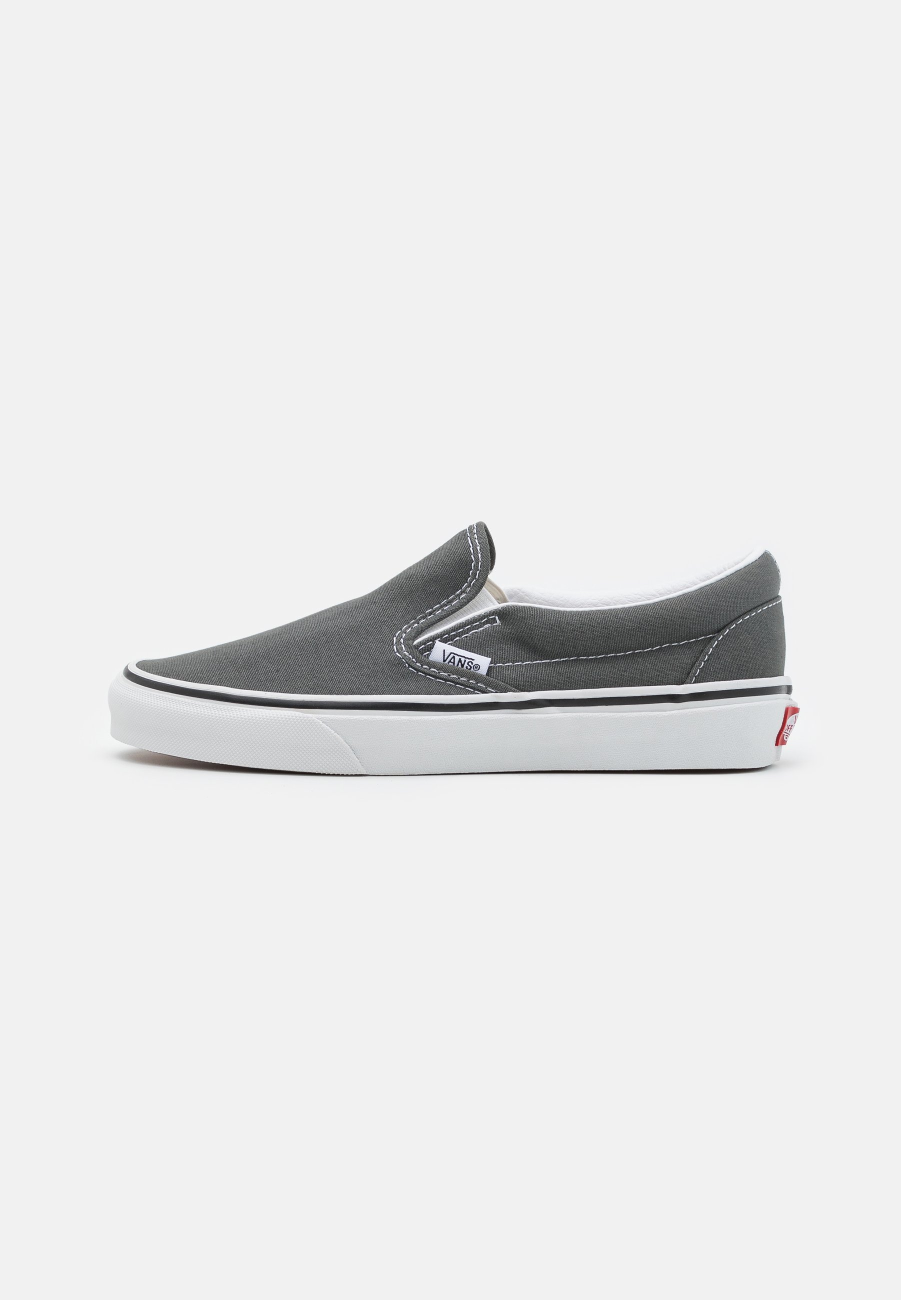 charcoal grey vans slip ons