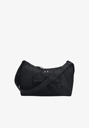 Borsa a borsa nera Under Armour con tracolla regolabile, tasca frontale in rete e scomparto principale con cerniera.