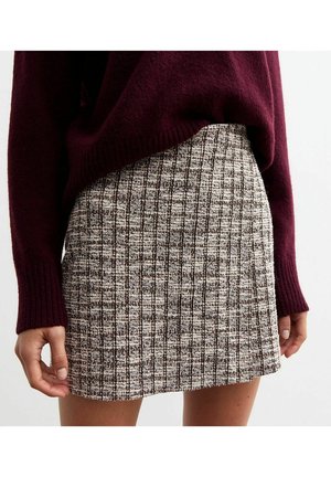 CHECK PATTERN MINI WRAP - Minifalda - brown pattern