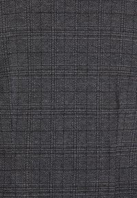 Tkanina tkana w ciemnoszarym i czarnym wzorze w kratę. Tekstura jest lekko szorstka, z wyraźnie zarysowaną strukturą.