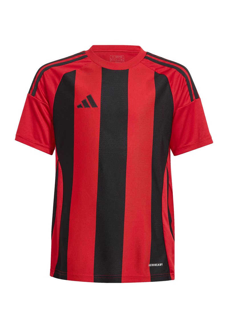 adidas Performance FUSSBALL STRIPED  - T-shirt con stampa - rotschwarz