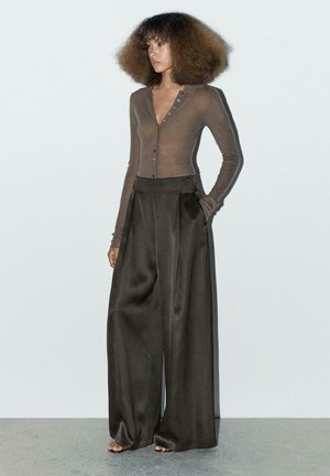 WIDE-LEG - Stoffhose - dark green