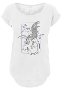 HARRY POTTER DRAGON LINE ART - T-Shirt print - white