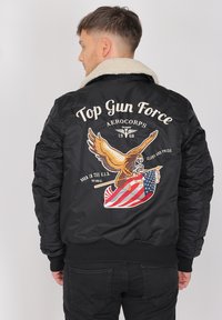 TOP GUN MIT KUNSTFELLKRAGEN - Vinterjacka - black