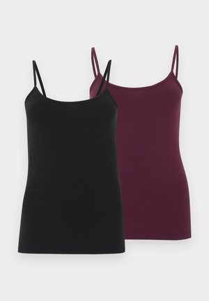 ONLLOVE SINGLET 2 PACK - Topper - black/winetasting