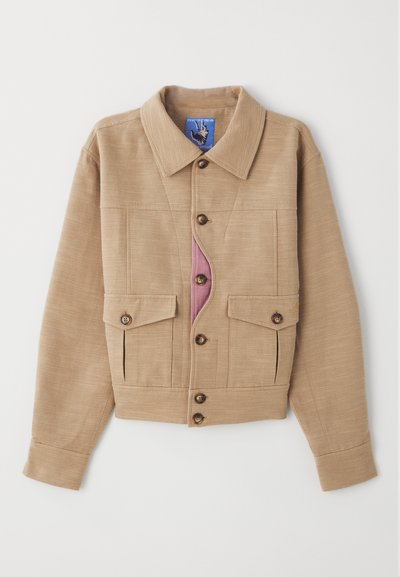 Kidsuper POCKET DETAIL CROPPED COAT - Vasaras jaka - light brown