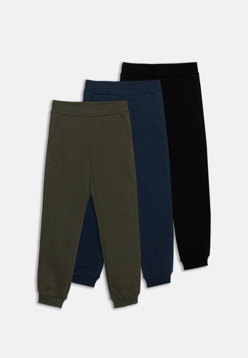 Lindex TROUSERS BASIC SOLID 3 PACK - Tracksuit bottoms - dark khaki green