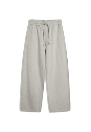 Lysegrå sweatpants lavet af en blød bomuldsblanding, med elastisk talje og snøre, to sidelommer og afslappet bred ben-design.
