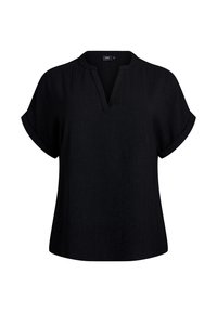 Zizzi LOCKERE MIT KURZEN ÄRMELN - Bluse - black