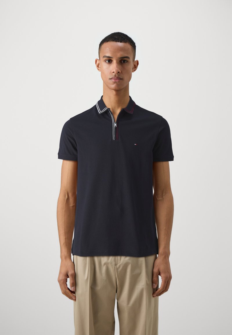 Tommy Hilfiger ZIP PLACKET TIPPING - Poloshirts - desert sky