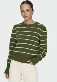 JDY JDYSIGRID LIFE ON PUFF - Pullover - winter moss