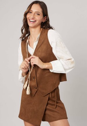 DEELUXE, DEELUXE ORIGINAL GILET SANS MANCHES CLARISSA - Bodywarmer - hellbraun