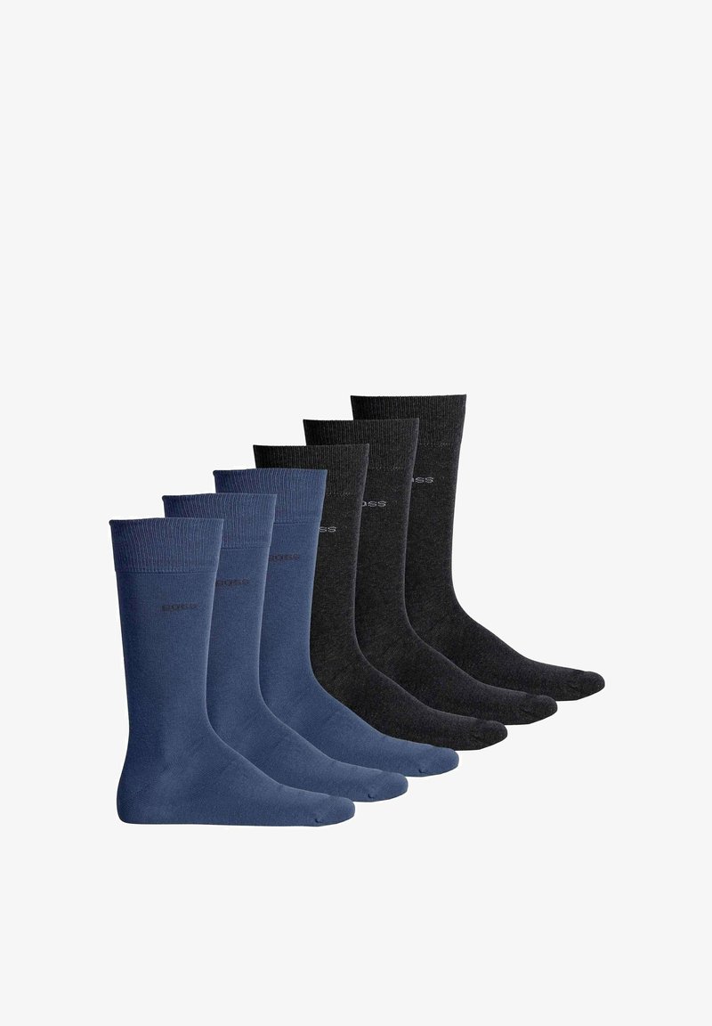 BOSS 6 PACK - Calze - anthrazit blau