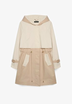 Fiorella Rubino, BICOLORE CON CAPPUCCIO - Parka - beige