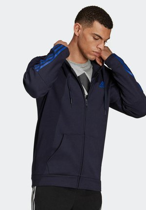 adidas Performance MIT KAPUZE  - Felpa con zip - marine