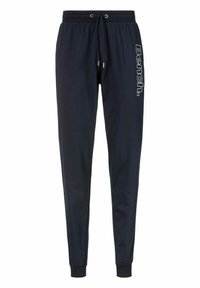 Marinefarbene Jogginghosen aus weichem Stoff, mit einem Kordelzugbund, gerippten Bündchen und weißem "Bench."-Branding am linken Bein.