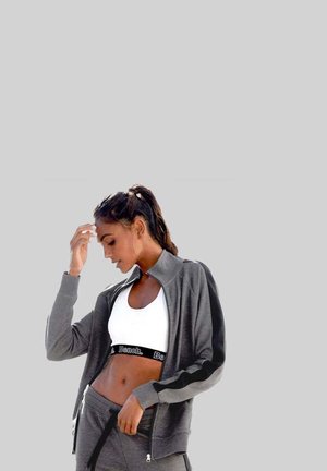 Zip-up sweatshirt - anthrazit-meliert-schwarz