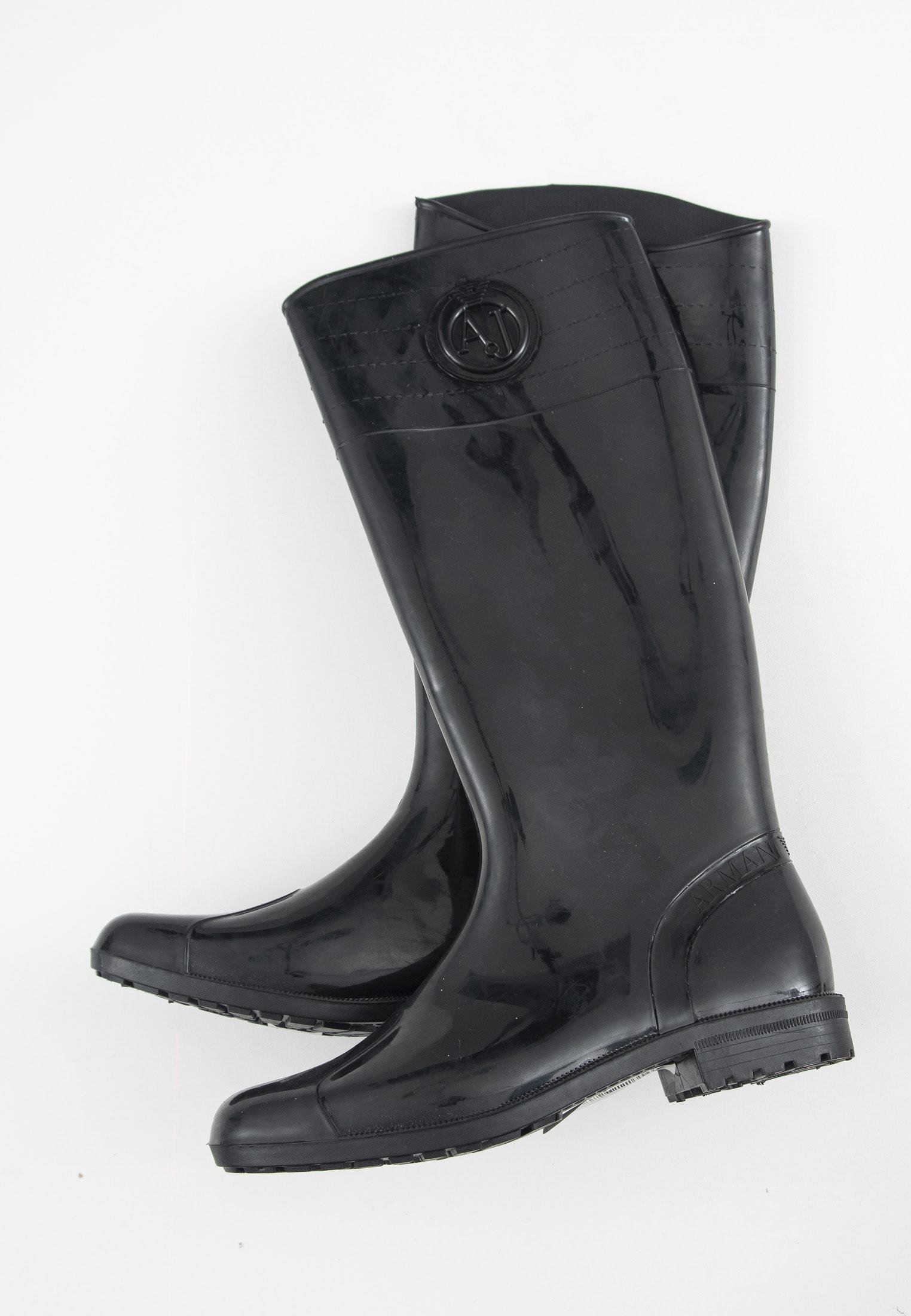 Armani Jeans Regenlaarzen - black/Zwart - Zalando.nl
