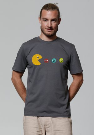 PACMÄNNCHEN - Print T-shirt - anthracite