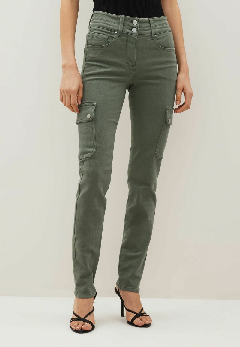 Next LIFT SLIM AND SHAPE SKINNY COMBAT JEANS Jeans Slim Fit khaki