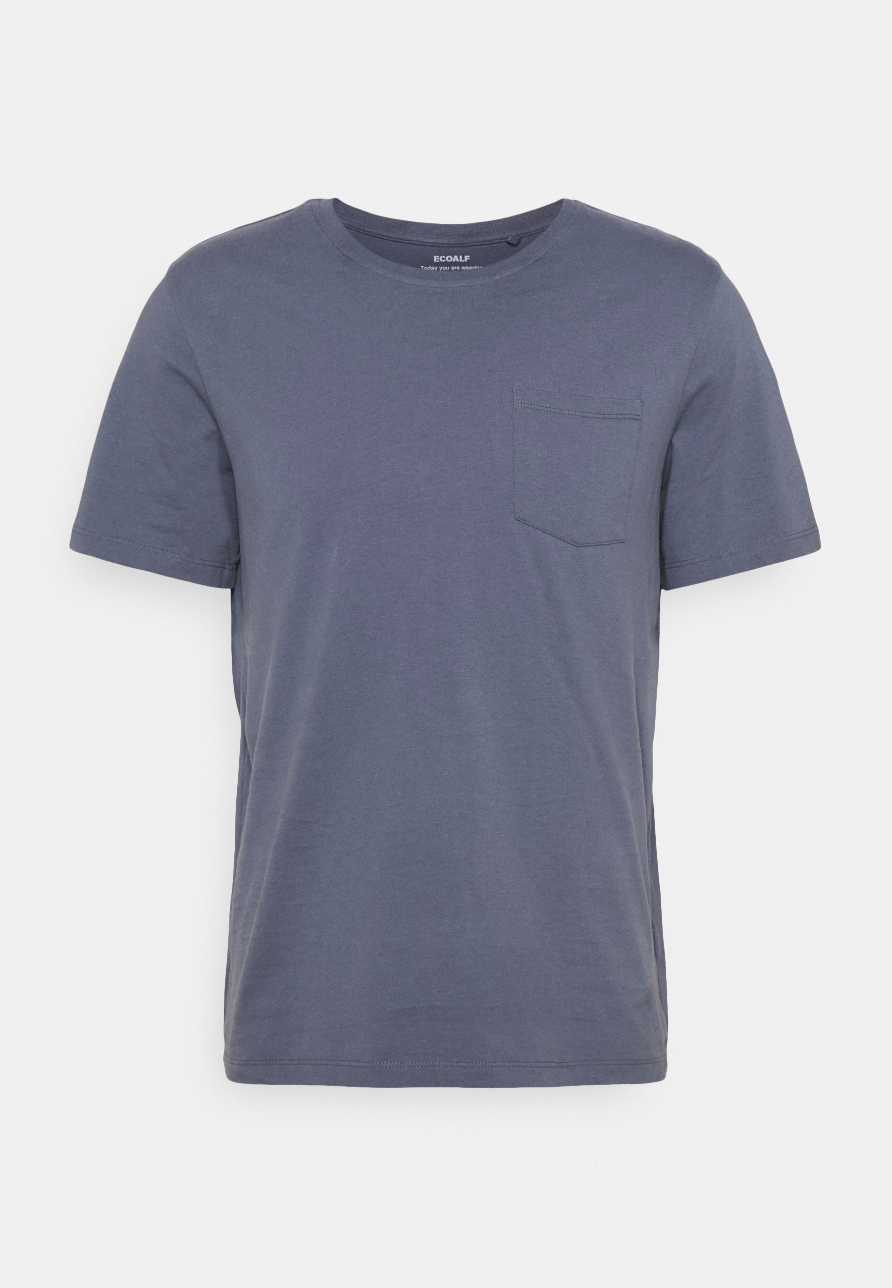 grey and blue t shirt